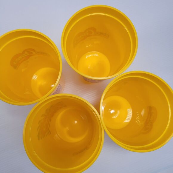 Raising Canes Yellow One Love 24 oz Plastic Reusable Cup Lot of 4 Local Ohio NEW - Picture 3 of 5